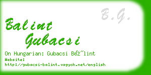 balint gubacsi business card